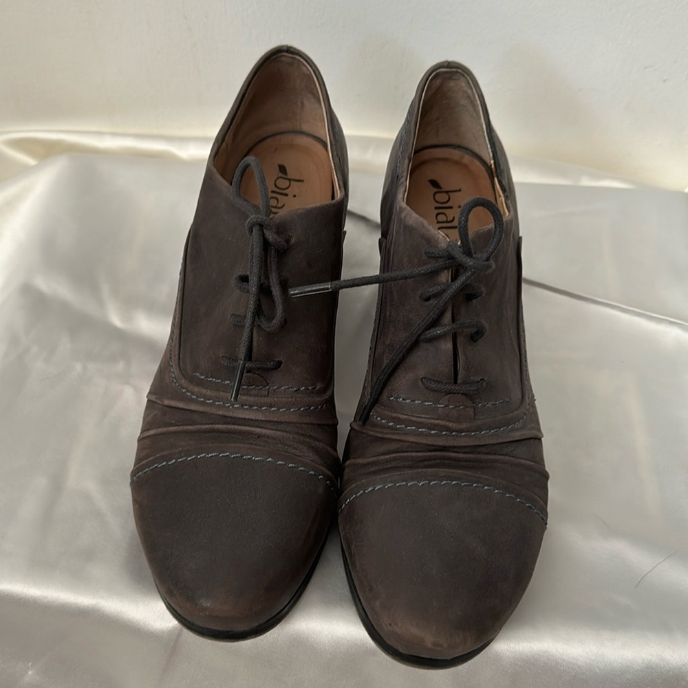 Biala Heeled Lace Up Bootie Grey